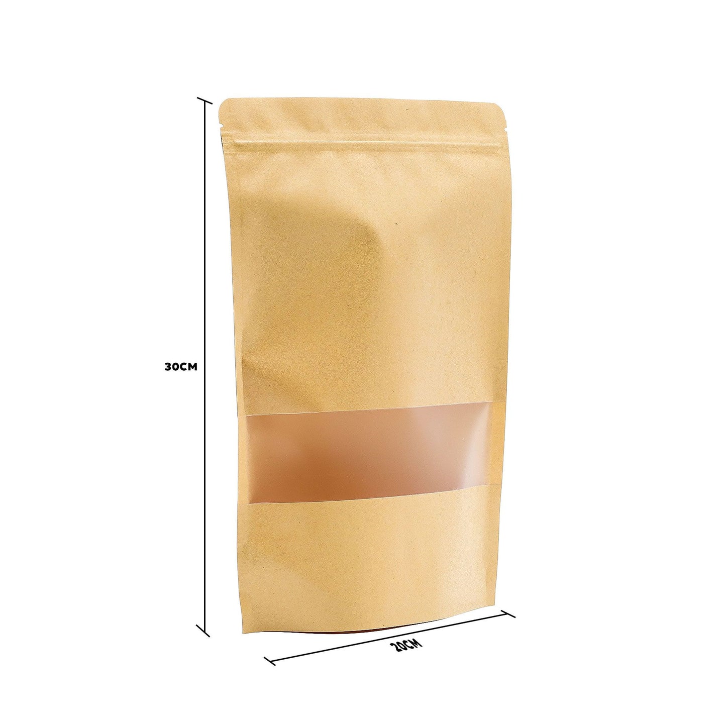 10x Bolsas kraft con ventana 10x20m