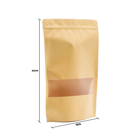 10x Bolsas kraft con ventana 10x20m