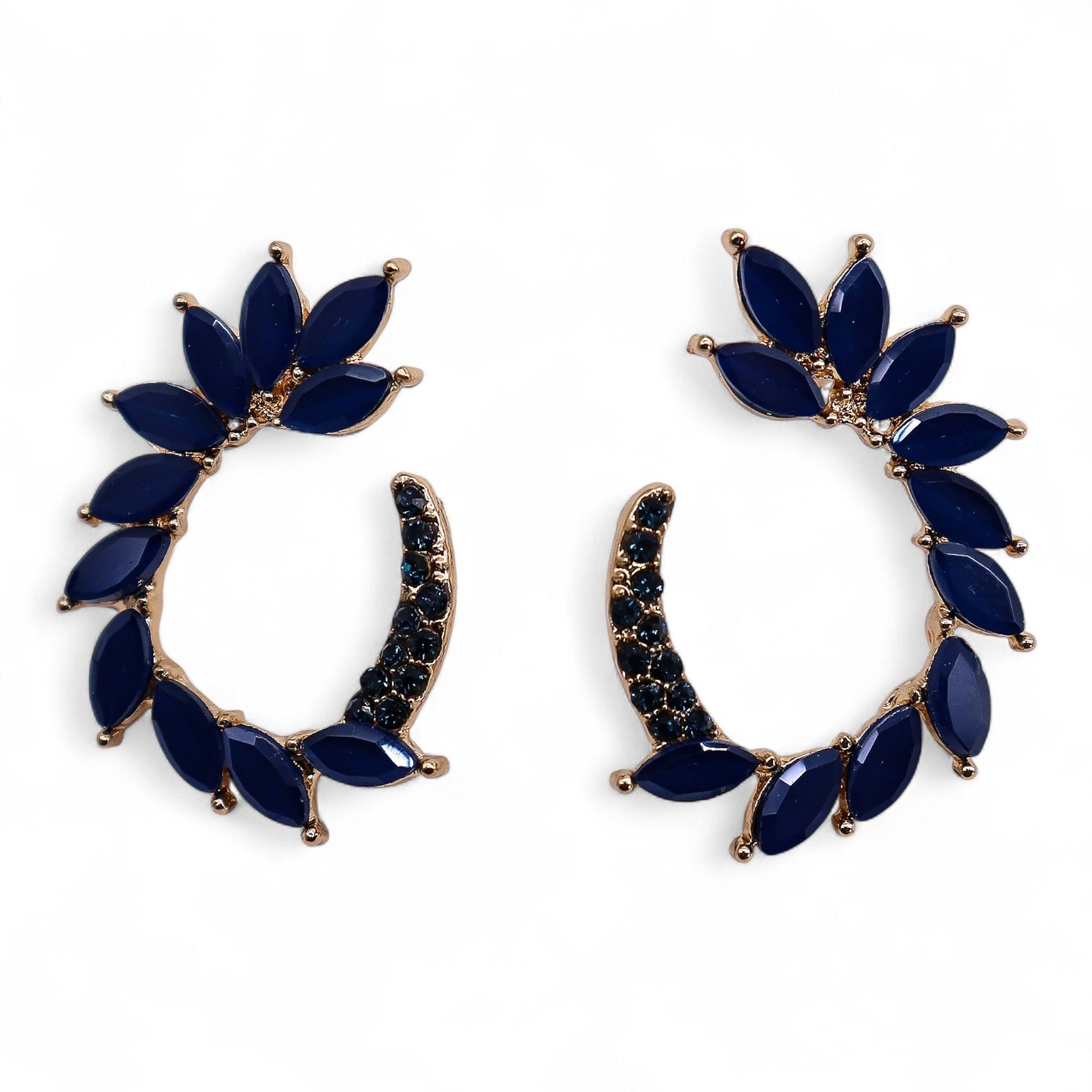Pendientes de Cristal Vintage - Aro - Azul