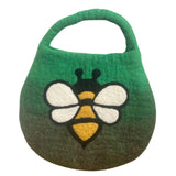 Bolsa de abejas de fieltro al agua - Un asa con imán - Tonos Verdes