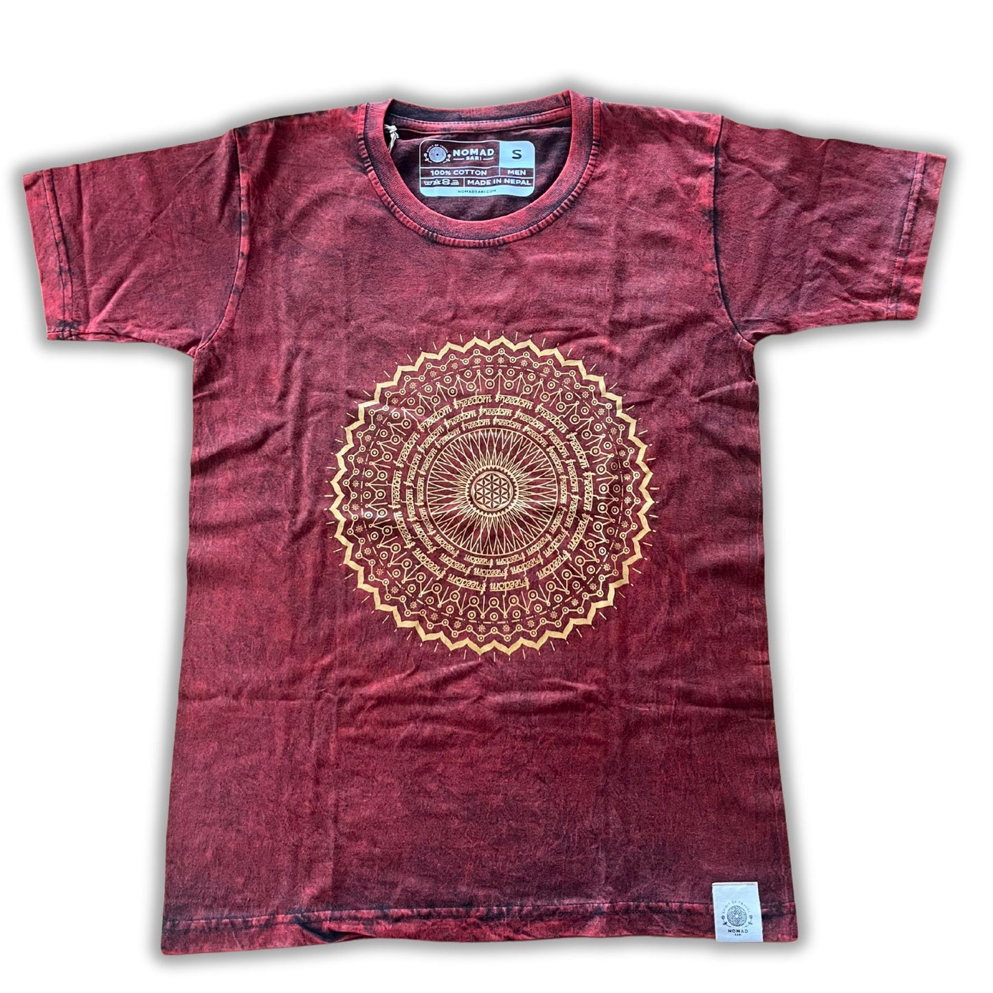 Camiseta Nomad Sari pequeña - Mandala - Granate
