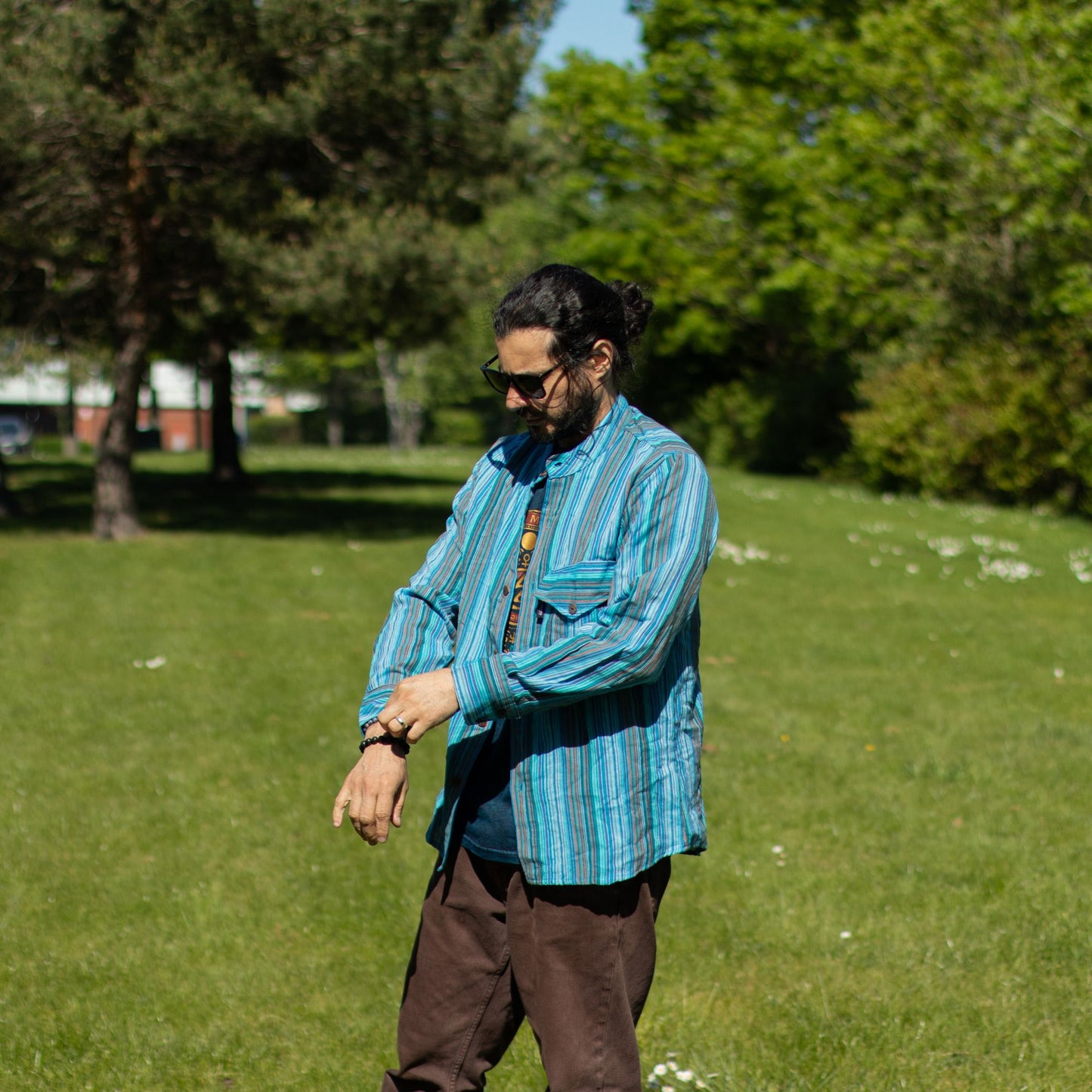 Nomad Sari Grandad Camisa - Turquesa - XL