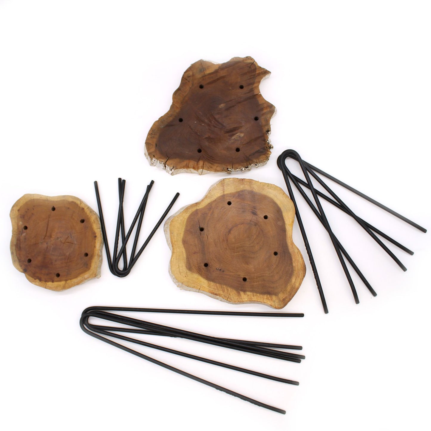 Juego de 3 maceteros de madera Gamell - Whitewash