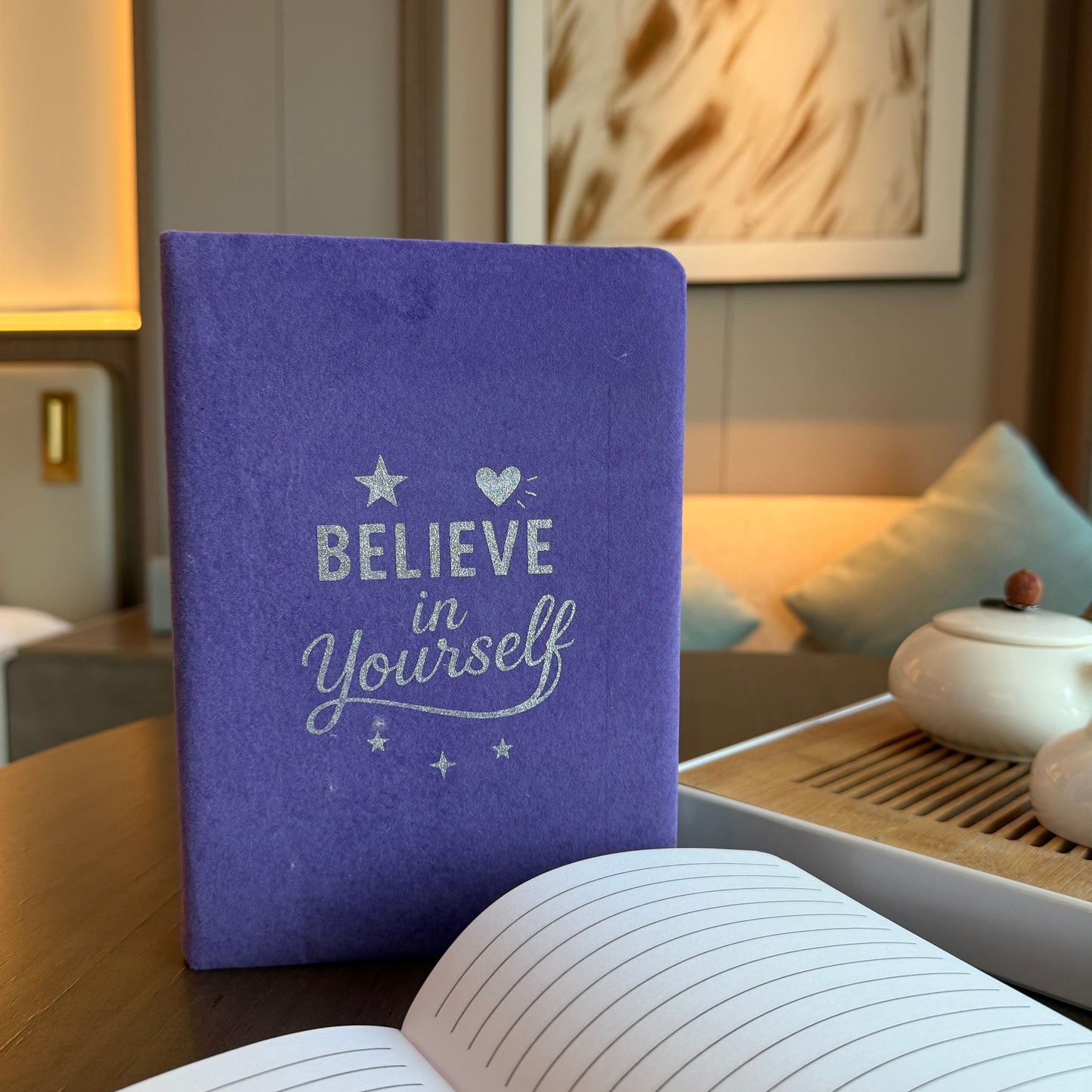 Cuaderno Terciopelo Lavanda 80 Páginas - Believe in Yourself