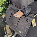 olsa Mensajera de Algodón Lona para Portátil - Charcoal