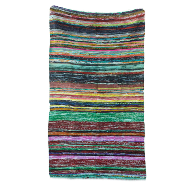 Alfombra de trapo de lujo de 151 x 90 cm - Verde