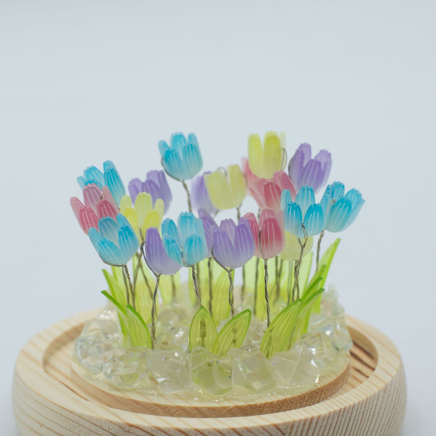 Domo de jardín Floral Glow - 20 tulipanes multicolor - LED USB