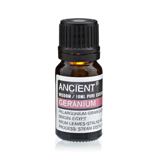 Aceite esencial de geranio, 10ml, color ámbar, 100% puro, destilado al vapor, de Egipto.