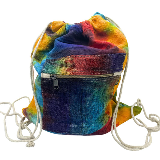 Bolsa de cáñamo con estampado tie-dye