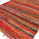 Alfombra de trapo de lujo de 152 x 90 cm - Naranja