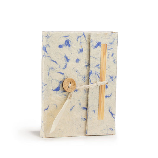 Cuaderno grande de algodón azul mixto Mini Lokta (12x8cm) 40 hojas