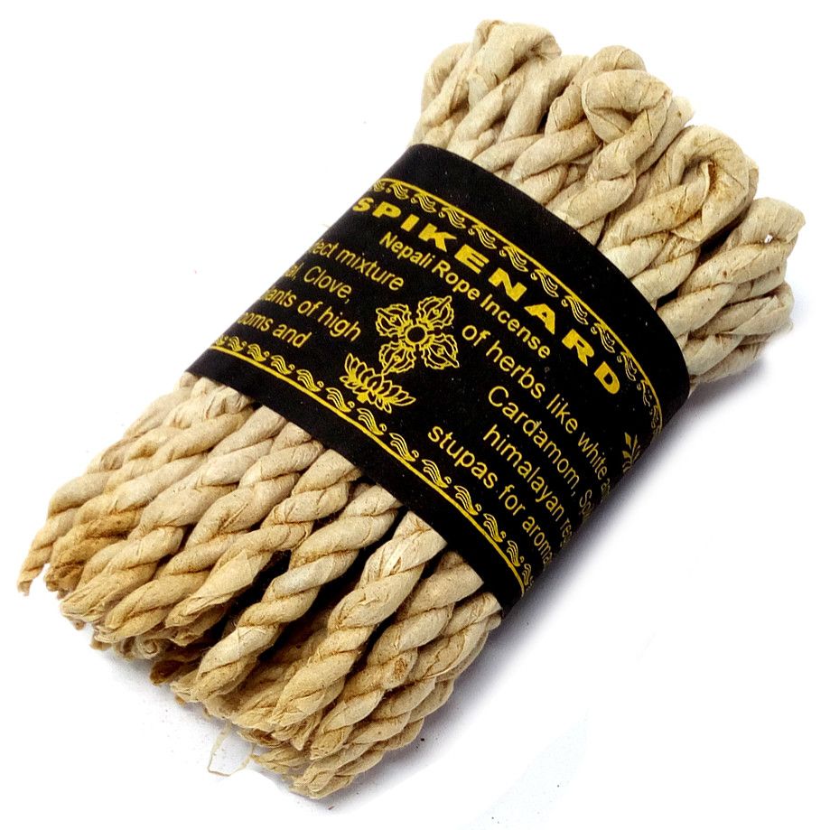 Incienso de cuerda nepalí, color beige, hecho de hierbas naturales, ideal para aromaterapia y rituales.
