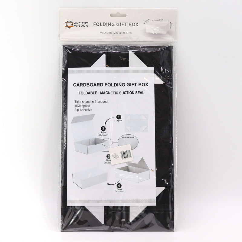Caja de regalo plegable con Lazo 20x18.2x8 cm - Negra