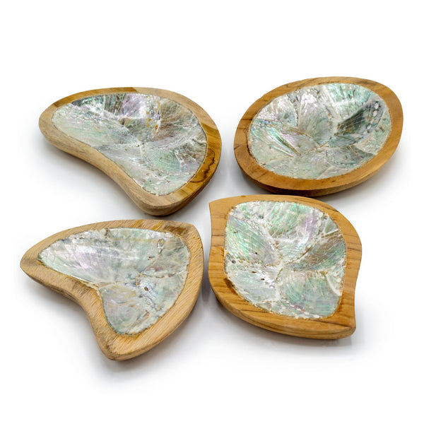 Juego de 4 Mini Cuencos de Madera de Teca (surtido)