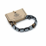 Pulsera Magnética Shamballa de Hematita -  Cuboides Ojo de Tigre