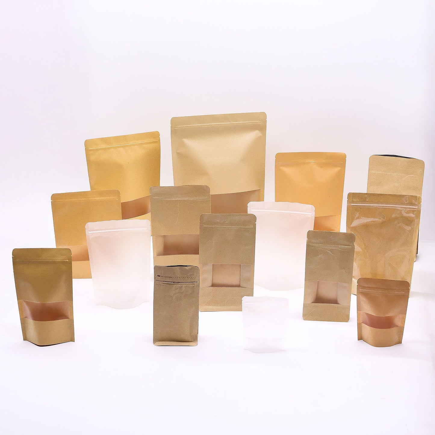 10x Bolsas Kraft con Ventana - 16x24cm