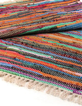 Alfombra de trapo de lujo de 155 x 90 cm - Natural