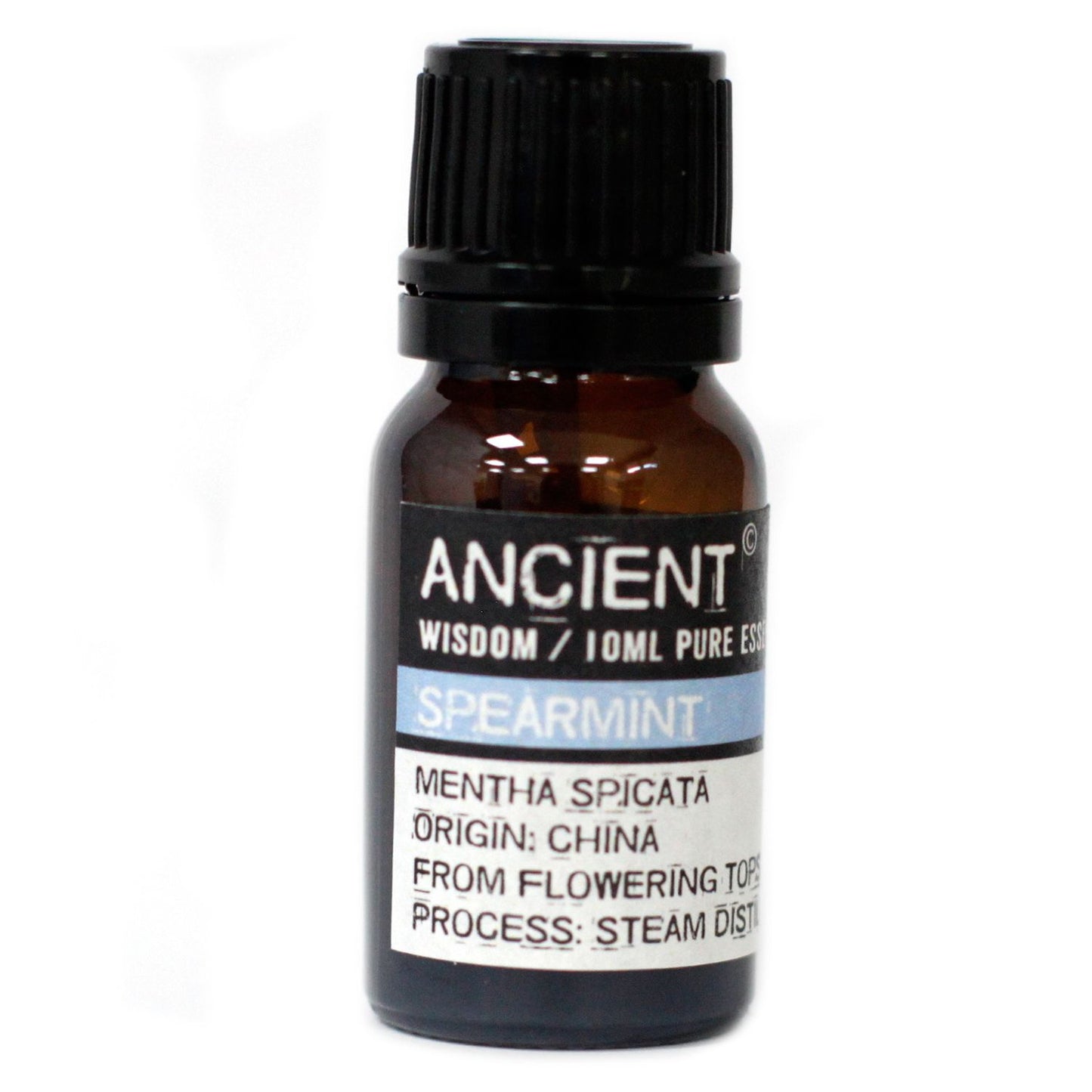 Aceite esencial de hierbabuena, botella marrón, 10 ml, origen en China, destilado al vapor.