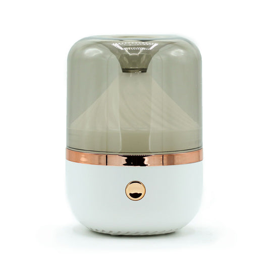 Difusor de aceites esenciales USB 120ml blanco y bronce con luz LED