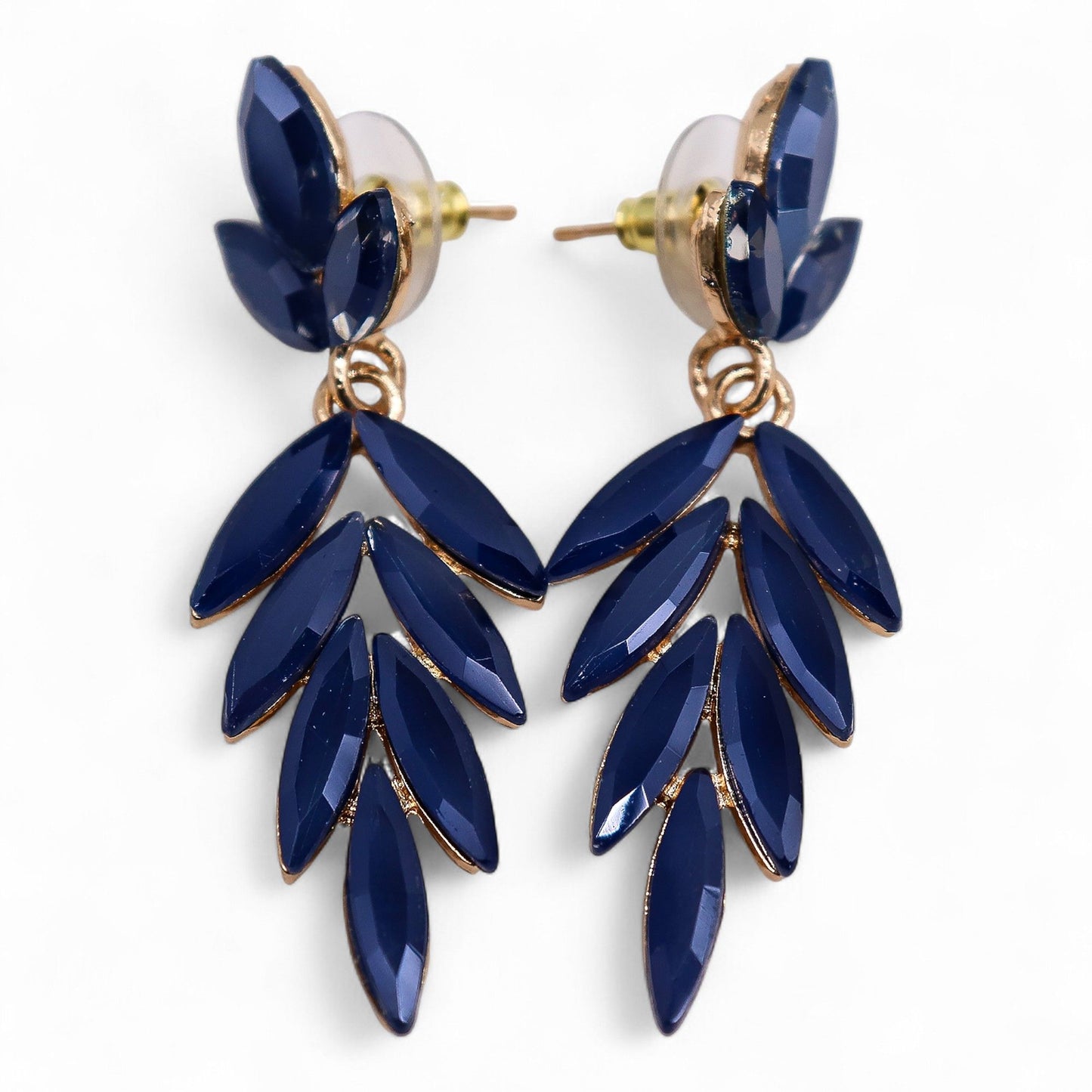 Pendientes Largos Azul Royal - Cristal Vintage