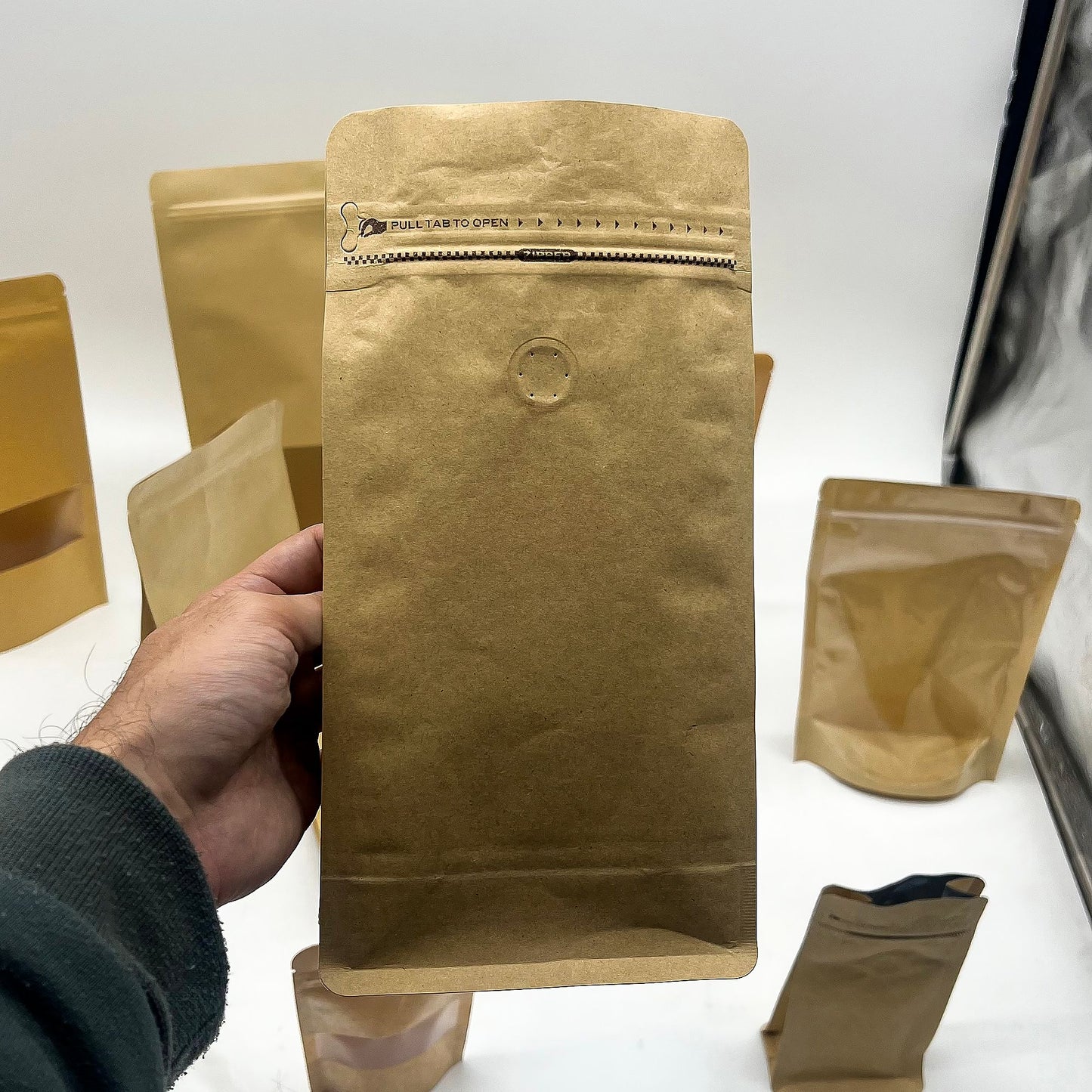 10x Bolsa de Café Mediana con Ventana - 13.5x26.5cm (500gm)