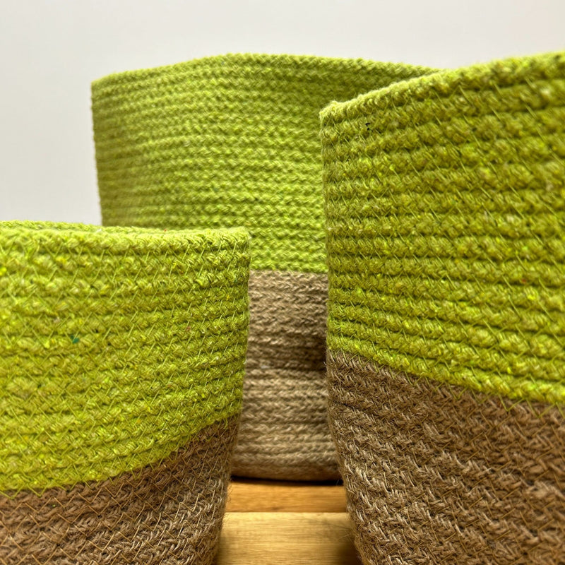 Cesta Grande de Algodón y Yute 25x25cm Naranja