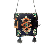 Bolso bandolera de festival Kilim azul marino oscuro