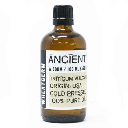 Aceite puro de germen de trigo, 100 ml, envase de vidrio ámbar, prensado en frío, origen EE. UU., estilo vintage.