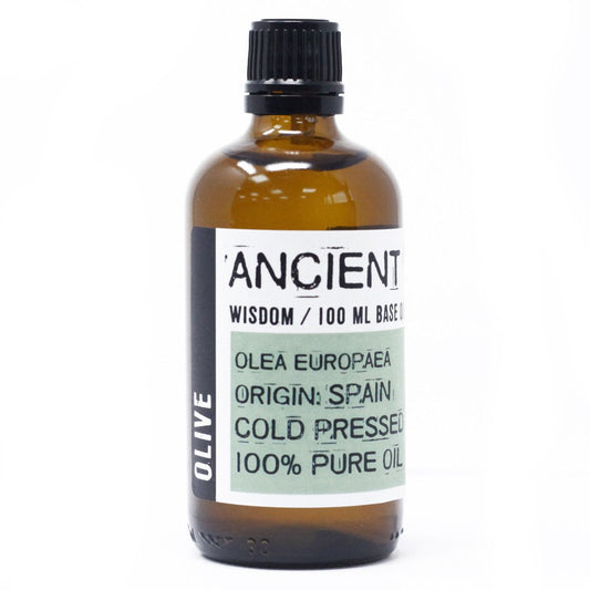 Aceite de oliva virgen extra 100% puro, en botella ámbar de 100 ml, prensado en frío, origen España.