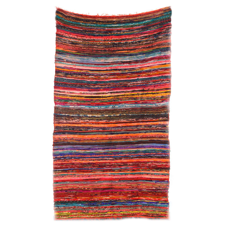 Alfombra de trapo de lujo de 152 x 90 cm - Naranja