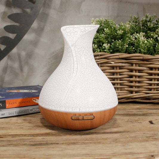 Difusor ultrasónico 400ml efecto craquelado con luz LED y temporizador