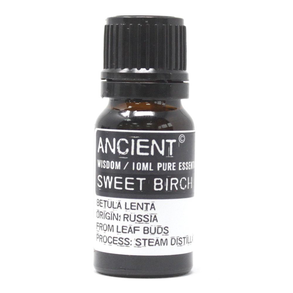 Aceite esencial de abedul dulce 10ml, botella negra, destilado al vapor, origen Rusia.