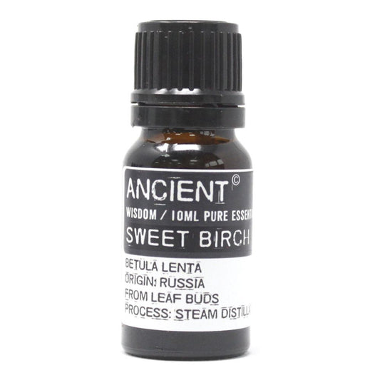 Aceite esencial de abedul dulce 10ml, botella negra, destilado al vapor, origen Rusia.