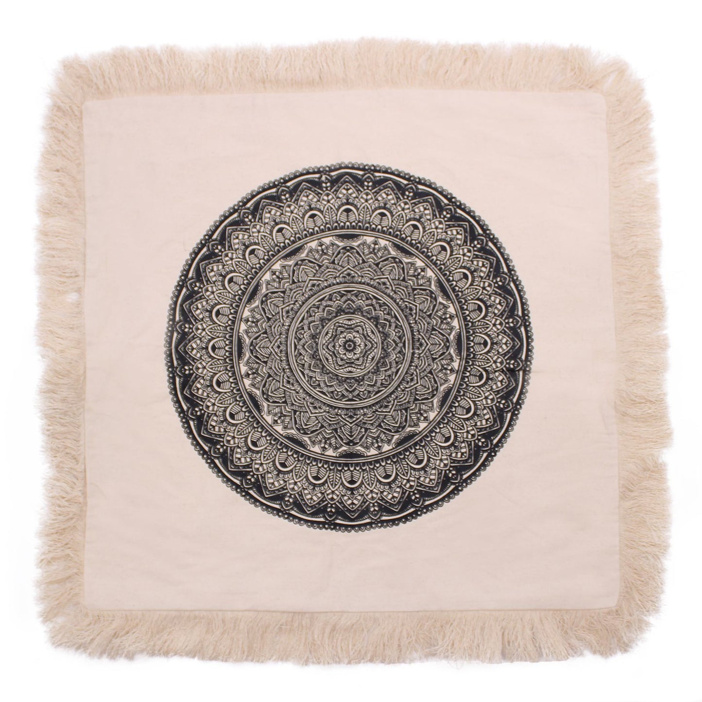 Cojín Mandala Tradicional - 60x60cm - negro
