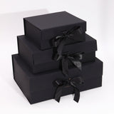 Caja de regalo plegable con Lazo 20x18.2x8 cm - Negra