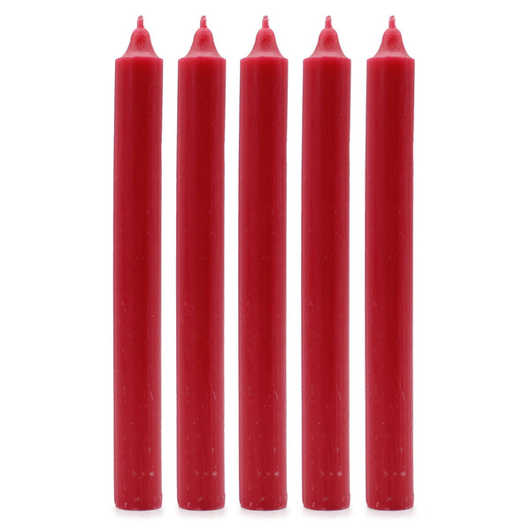 Juego de Velas de Mesa de Color Sólido - Pack de 21 - Rojo Rústico