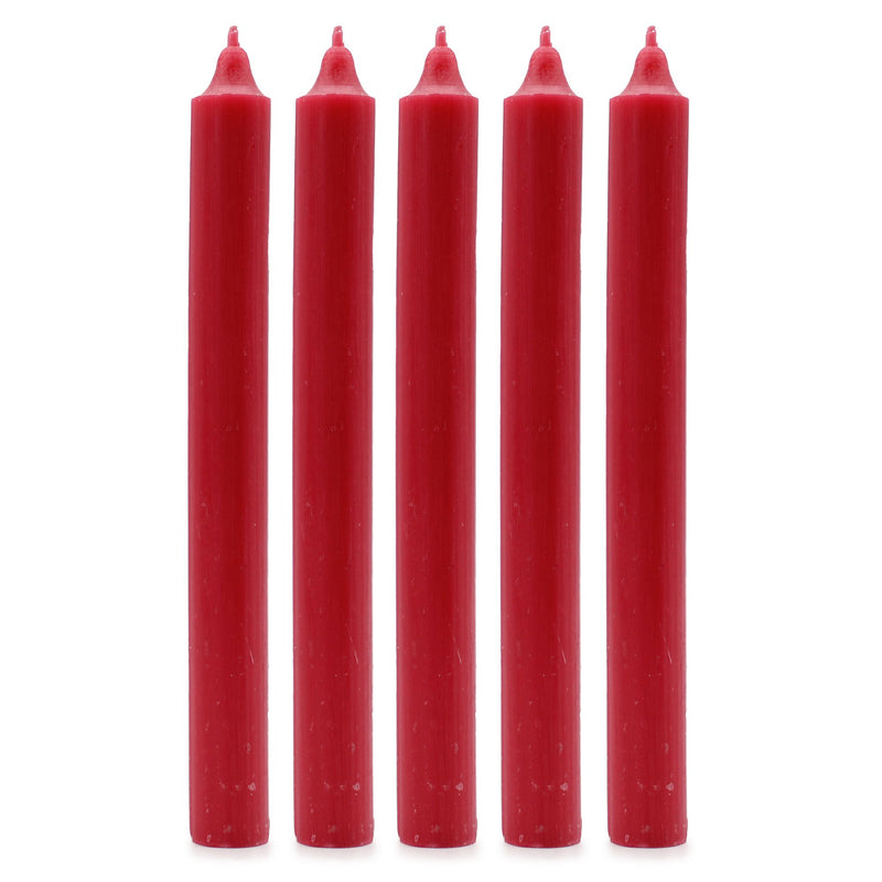 Juego de Velas de Mesa de Color Sólido - Pack de 21 - Rojo Rústico