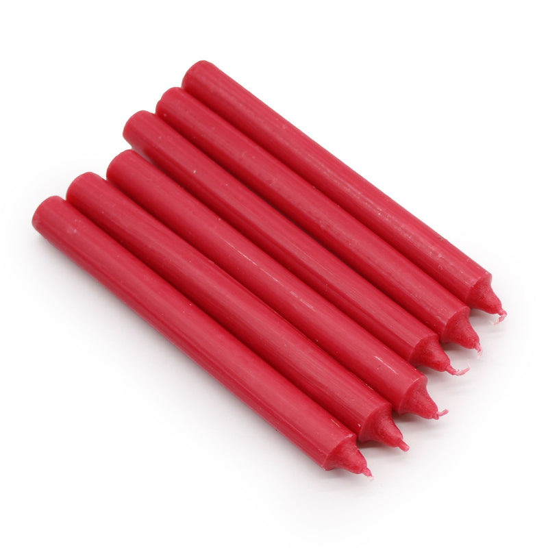 Juego de Velas de Mesa de Color Sólido - Pack de 21 - Rojo Rústico
