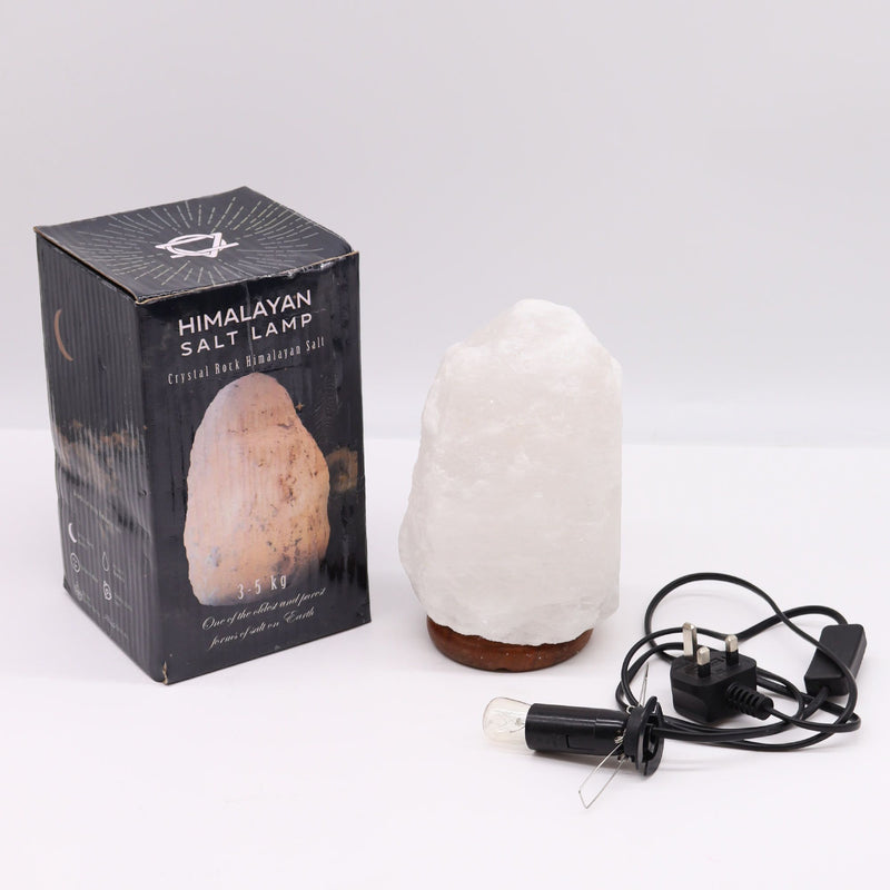 Lámpara de Sal del Himalaya de Cristal de Roca - & Base apx 3-5kg