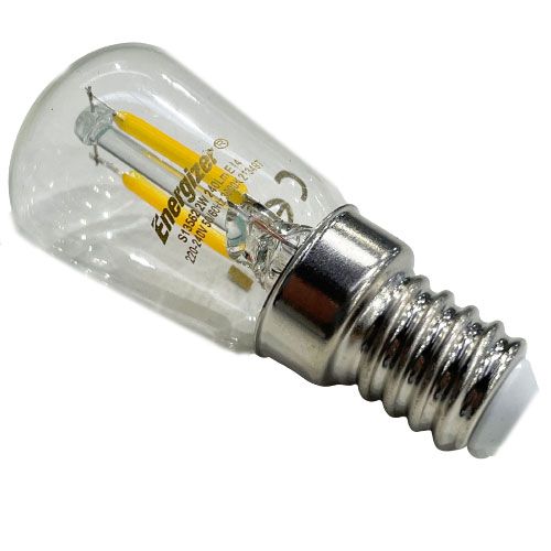 Bombilla LED Energizer, forma vintage, cristal transparente, base E27, luz cálida. Ideal para decoración clásica.