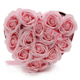Caja de Regalo - Flor de Jabón  13 Rosas Rosas - corazon