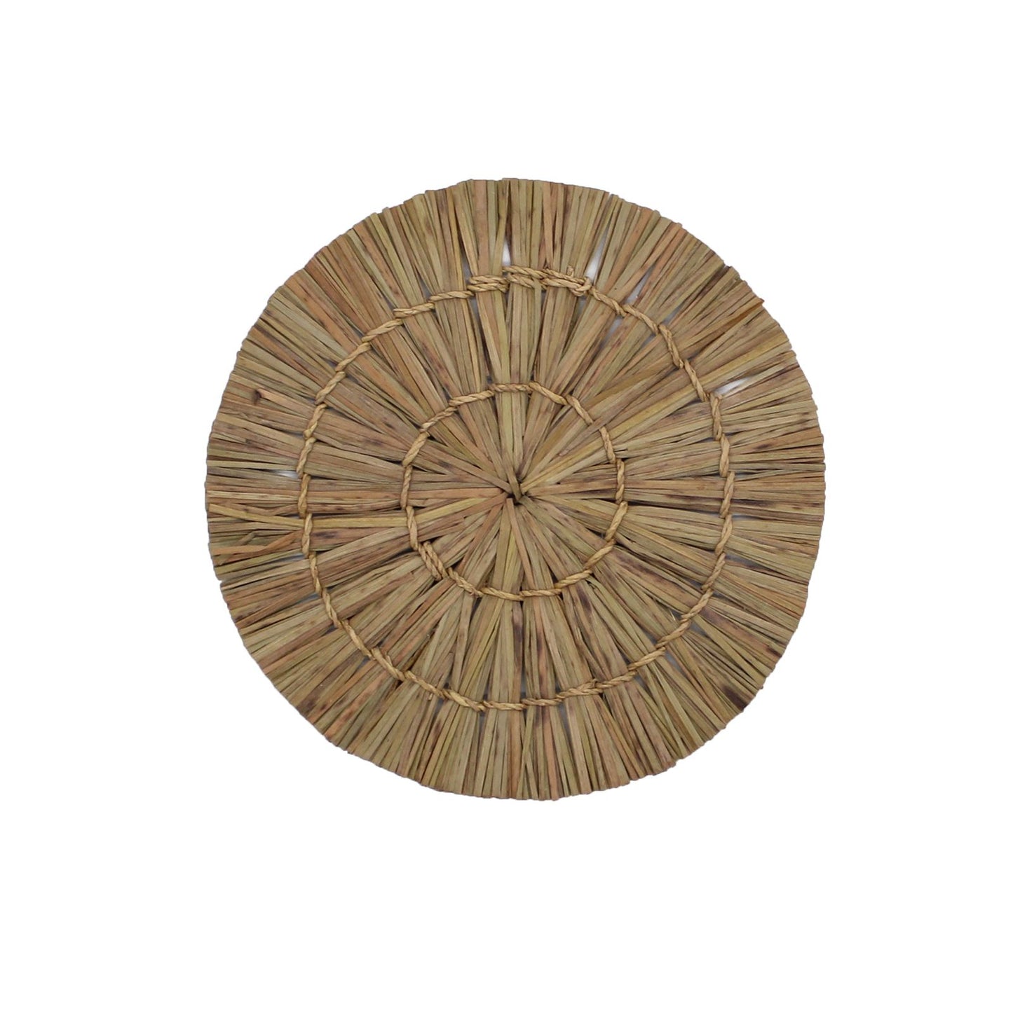 Funda de yute redonda natural, color beige, tejido de paja, estilo boho para decoración y mantel.