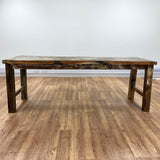 Mesa de comedor / exhibición de madera de teca reciclada 1.8m