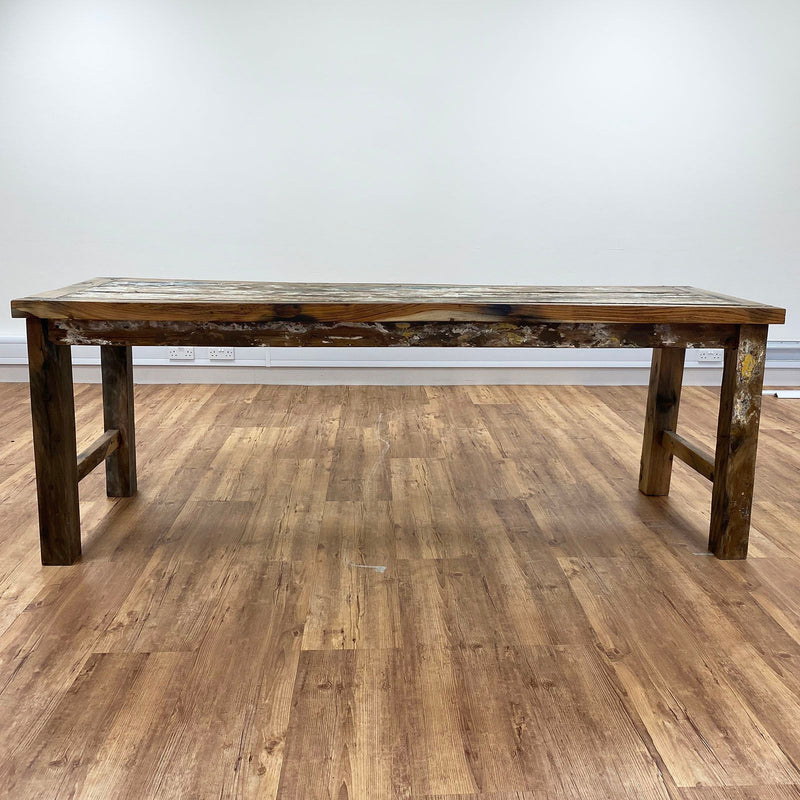 Mesa de comedor / exhibición de madera de teca reciclada 1.8m