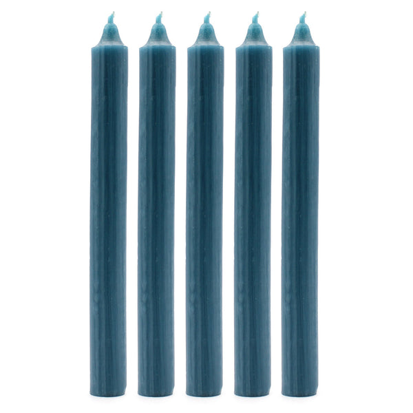 Juego de Velas de Mesa de Color Sólido - Pack de 21 - Teal Rústico