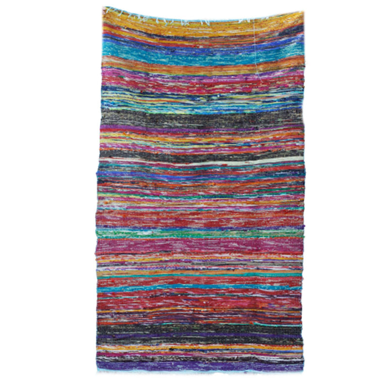 Alfombra de trapo de lujo de 153 x 90 cm - Azul