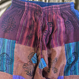 Sari Nómada - Pantalón Hongo - Diseños con Estampado en Bloque - Tonos Morados (105x127cm) S/M