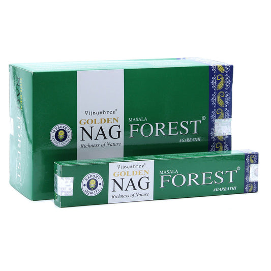 🌲 Incienso Golden Nag Bosque 15g - Aroma Natural Vijayshree