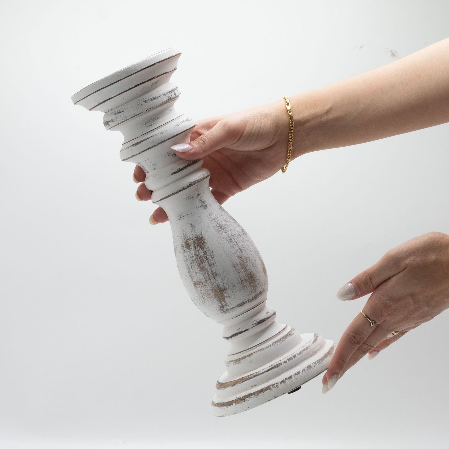 Candelero Clásico - Blanco - 30x10cm - Mediano