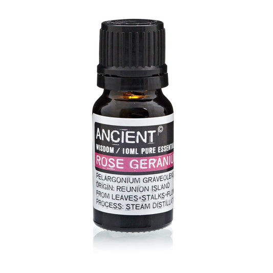 Aceite esencial de geranio rosa, 10ml, sabor floral, 100% puro, originario de Reunión, destilado al vapor.
